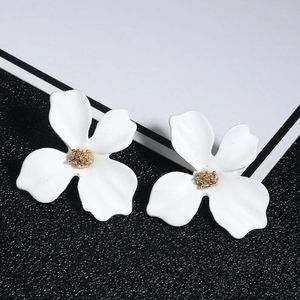 White Floral Earrings